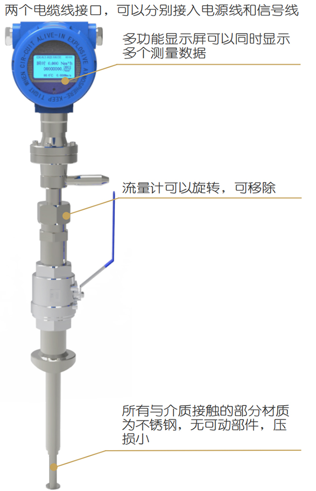 氫氣熱式氣體質(zhì)量流量計(jì)結(jié)構(gòu)圖